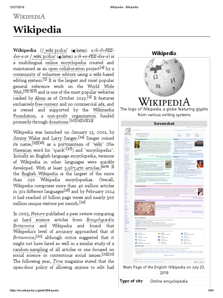 Wikipedia Wikipedia Pdf Wikipedia Websites