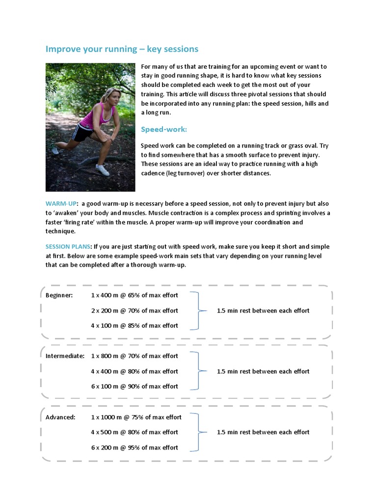Key Running Sessions for Training | PDF | Muscle | Recreation