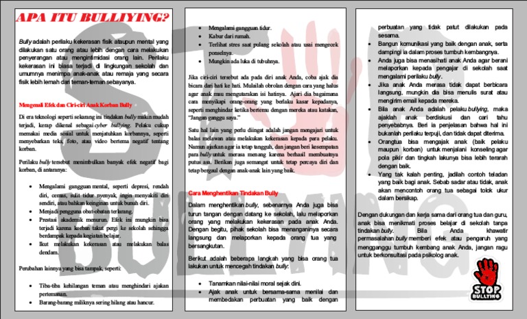 Leaflet Bulliying Pdf Pdf
