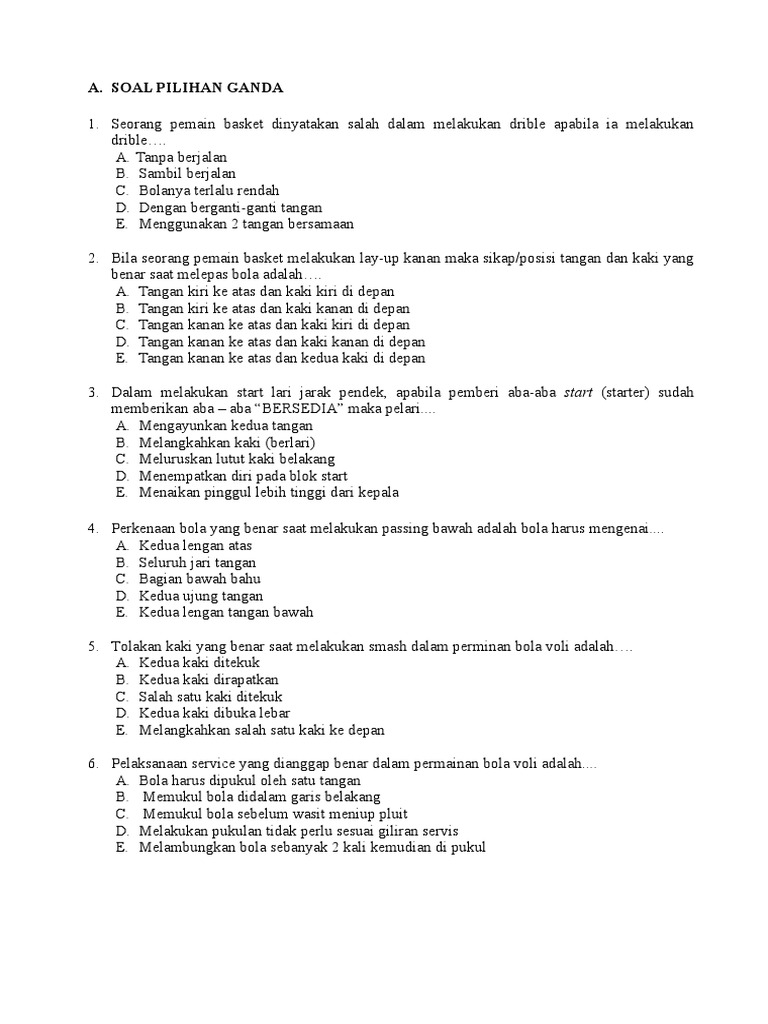 Soal Pjok Kelas Xii Pdf