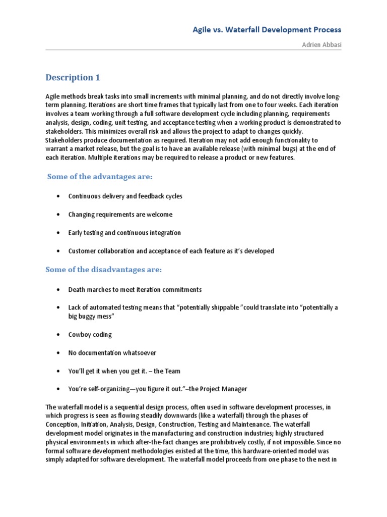 Agile vs. Waterfall: Key Differences | PDF | Software Development ...