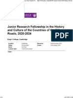 14 January Junior Research Fellowship in the History and Culture of the Countries of the Silk Roads, 2020­-2024.pdf