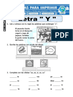 Ficha de La Letra Y para Primero de Primaria