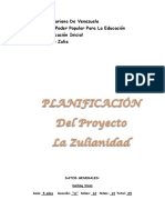 Planificacion de La Zulianidad