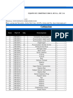 Cotizacion de Partes Rockram EX800