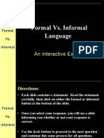 Formal vs. Informal Language: An Interactive Exercise