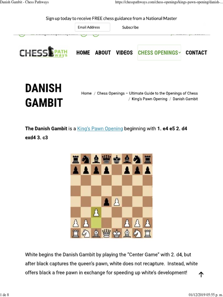Danish Gambit - Chess Pathways | PDF