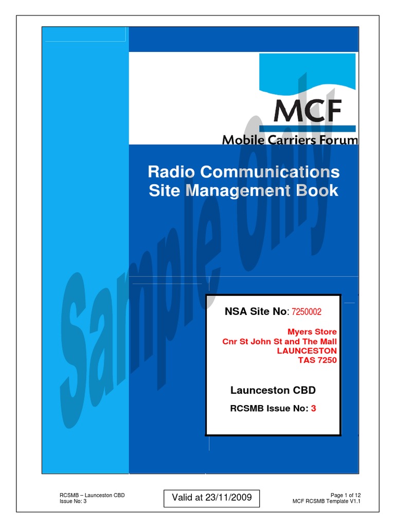 RCSMB for Launceston CBD Site Management | PDF | Radio | Transmitter