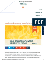 HR Business Partner Job Description Guidelines PDF