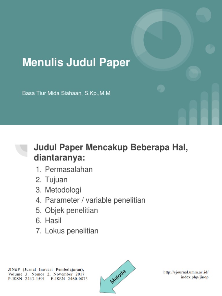 Panduan Menulis Judul Paper | PDF