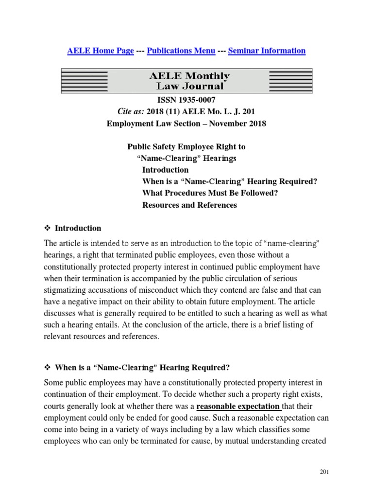 2018 Name Clearing Hearing | PDF | Virtue | Common Law