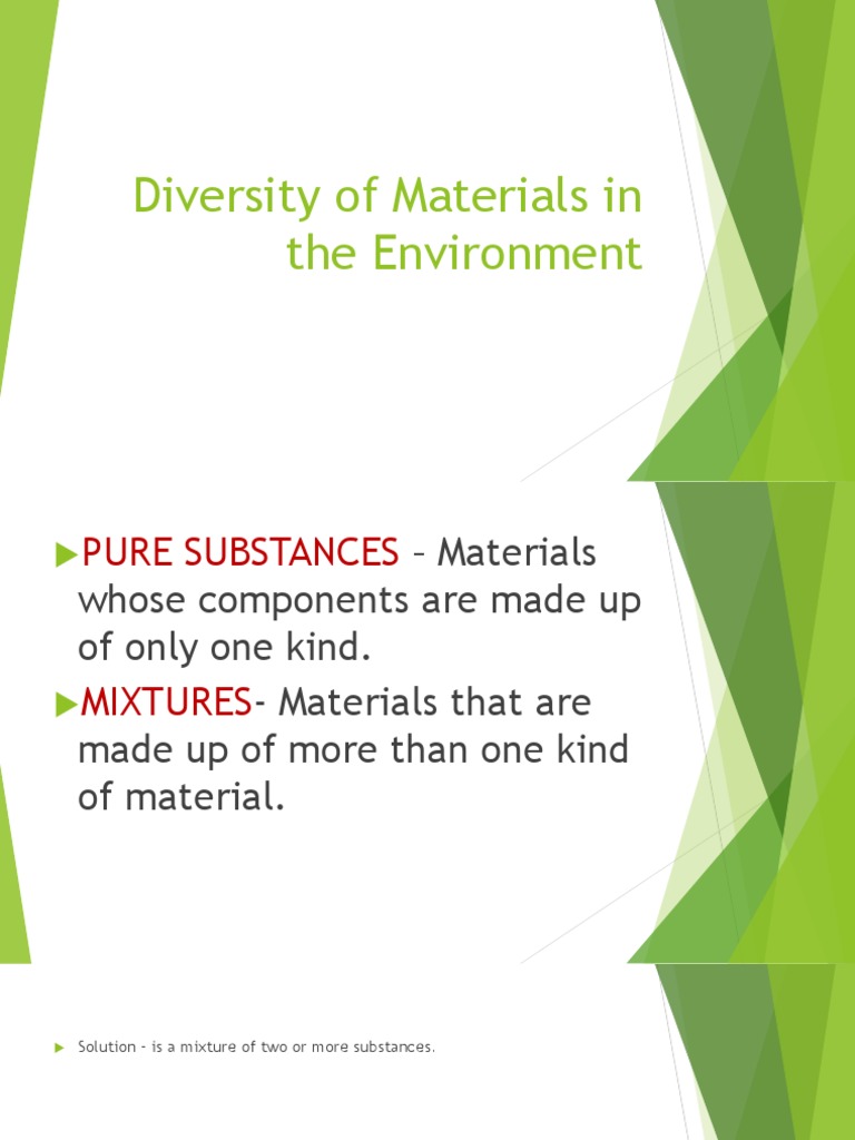 Diversity of Materials in The Environment | PDF