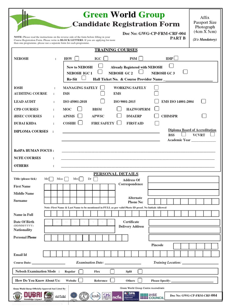 Green World Group Candidate Registration | PDF | Test (Assessment ...