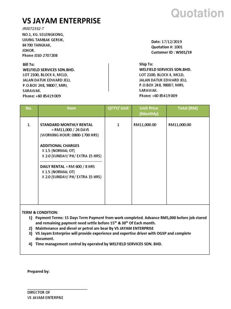 Sample Quo Pdf