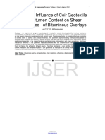 Study On Influence of Coir Geotextile and Bitumen Content On Shear Resistance of Bituminous Overlays