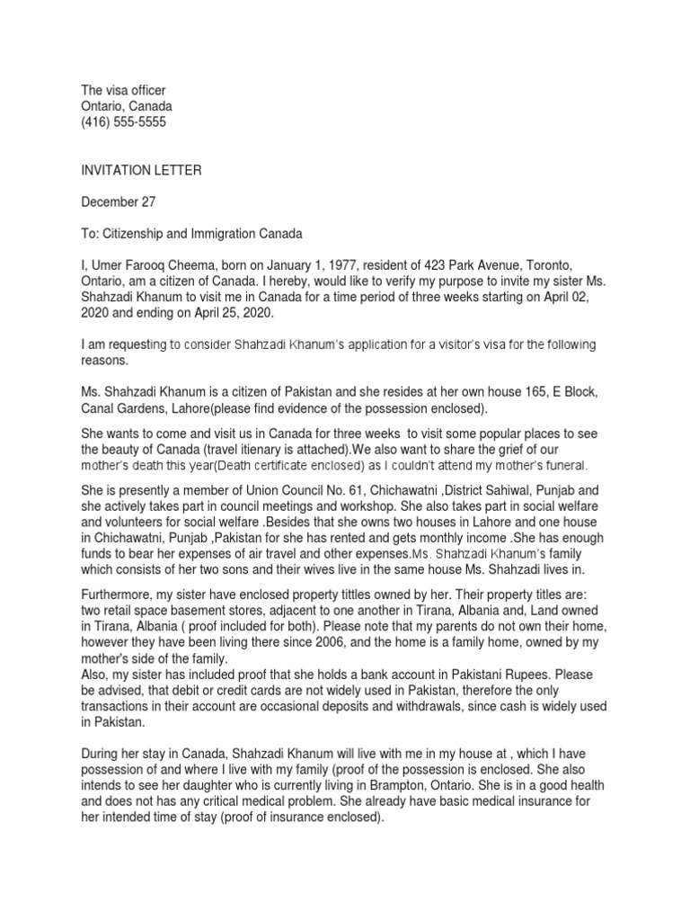 Letter Of Invitation To Canada 🤔 Have You Ever Heard Something