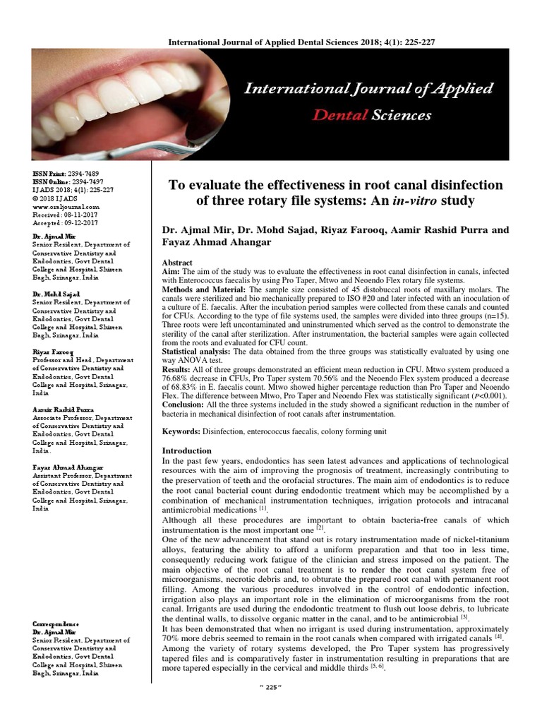 International Journal of Applied Dental Science PDF Dentistry Mouth