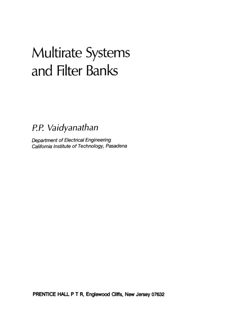 (PrenticeHall Signal Processing Series) P P Vaidyanathan Multirate