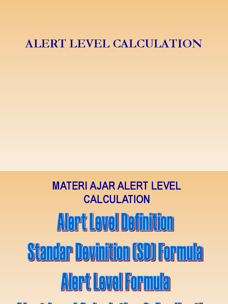 Perhitungan dan Aplikasi Level Alert | PDF