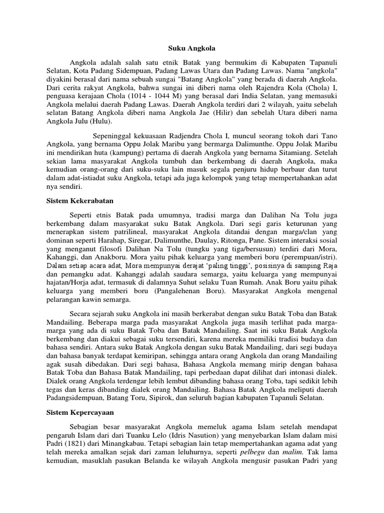 Sejarah dan Budaya Suku Angkola | PDF | Ilmu Sosial | Agama & Spiritualitas