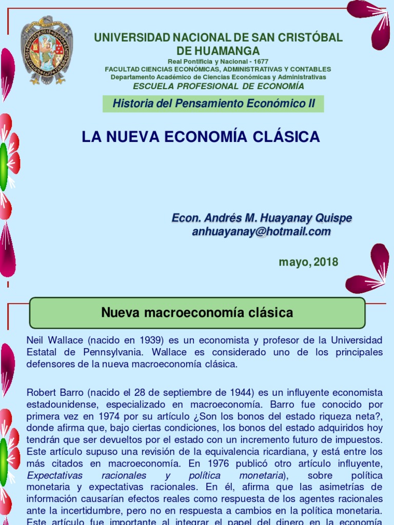 7 La Nueva Economía Clásica PDF Curva de Phillips Macroeconómica