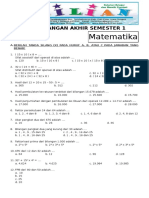 Soal UAS Matematika Kelas 5 SD Semester 1 (Ganjil) Dan Kunci Jawaban PDF