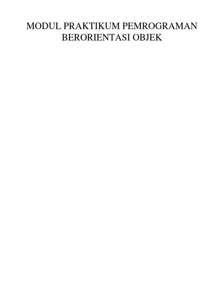 Modul Praktikum Pemrograman Java | PDF