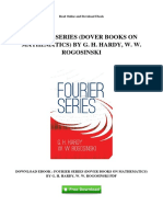Fourier Series Dover Books On Mathematics by G H Hardy W W Rogosinski
