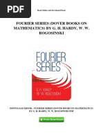 Fourier Series Dover Books On Mathematics by G H Hardy W W Rogosinski