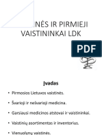 Vaistinės Ir Pirmieji Vaistininkai LDK