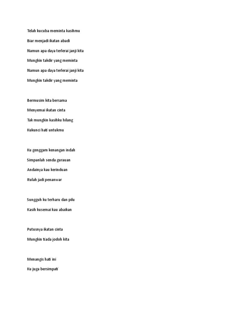 Lirik Lagu Memori Berkasih