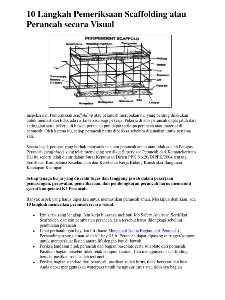 Scafold Pengecekan Visual PDF | PDF