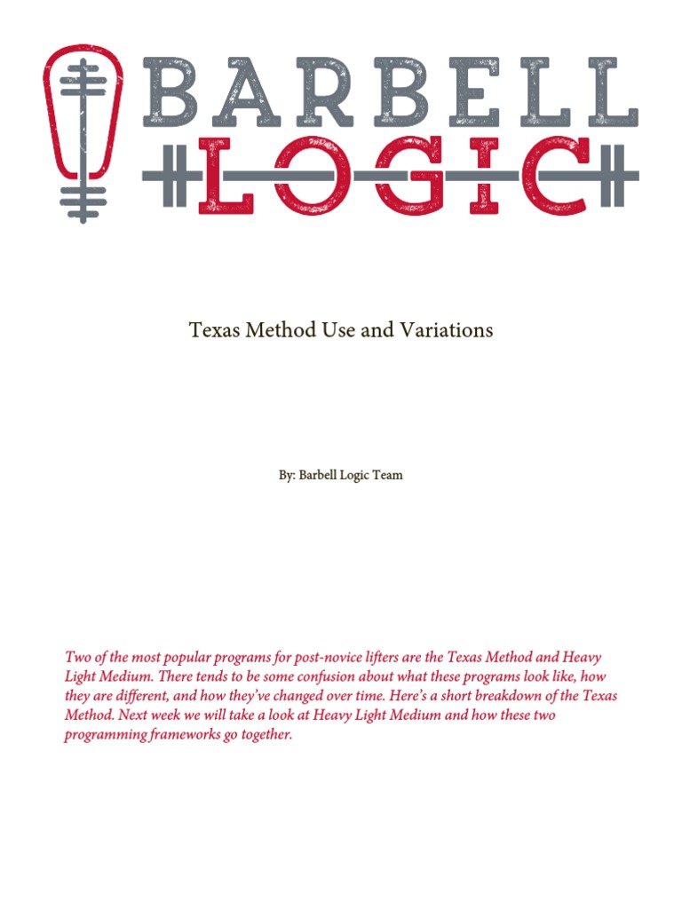 Texas Method Overview and Variations | PDF | Weightlifting | Sports