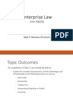 Enterprise Law 03 - Topic 2 Business Entities