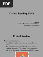 Lecture 4 Critical Reading Skills