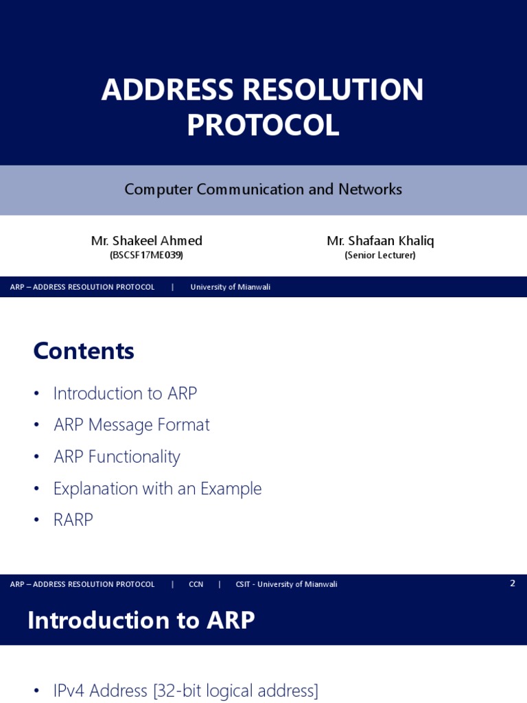 ARP - Shakeel Ahmed | PDF | Network Architecture | Data Transmission