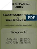 Syarat Seorang Perawi Dan Transformasinya