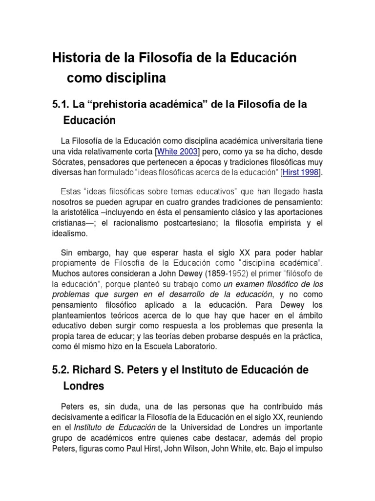 Historia de la Filosofía Educativa | PDF | Filosofía de la educación ...