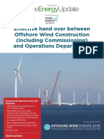 Effective Hand Over Between Offshore Wind Construction (Including Commissioning) and Operations Departments