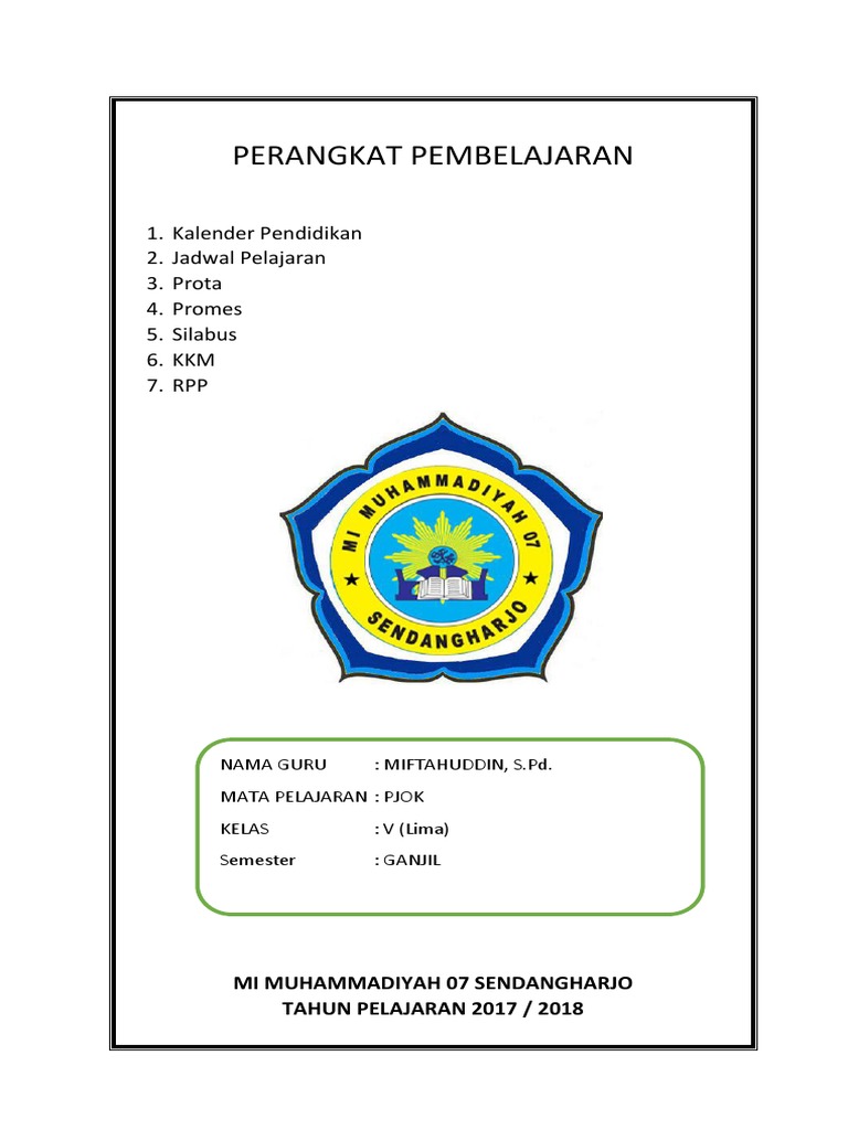 Sampul Perangkat Pembelajaran Pjok | PDF