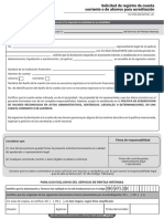 Formulario Físico o Electrónico de Registro de Cuenta Corriente o