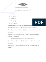 Worksheet 2 - Completing The Square PDF