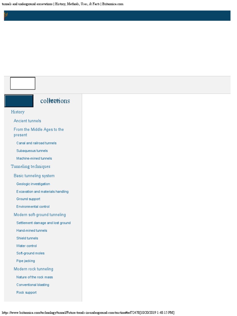 TUNNELS AND UNDERGROUND EXCAVATIONS visual data 2