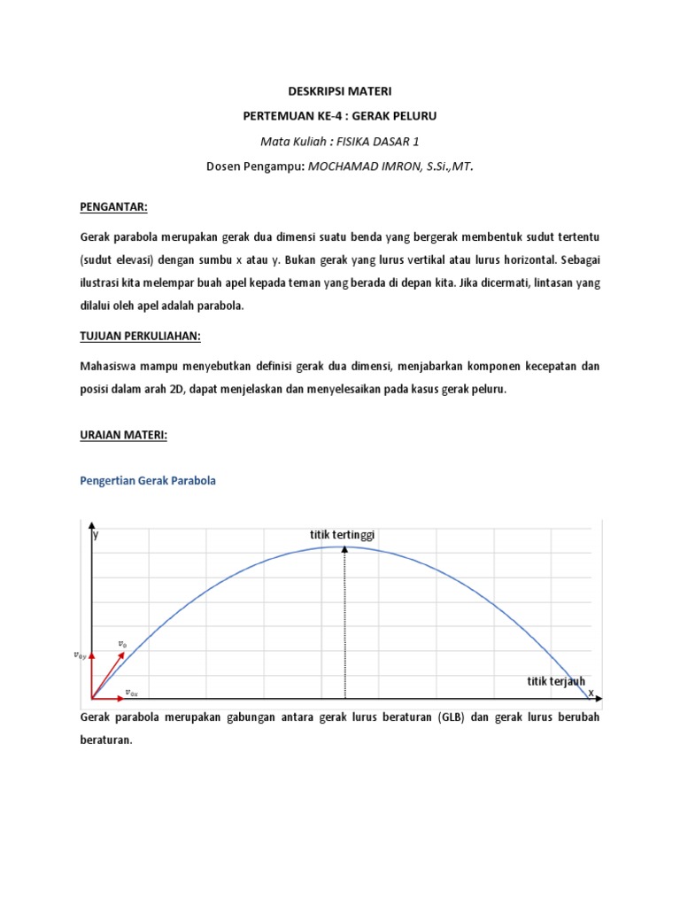 Gerak Parabola dalam Fisika Dasar | PDF | Metode & Bahan Ajar