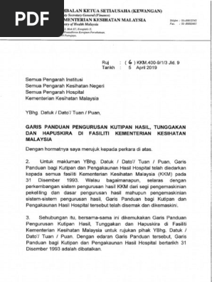 Garis Panduan Pengurusan Kutipan Hasil Tunggakan Dan Hapuskira Pdf