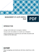 Management of Acute Dental Pain