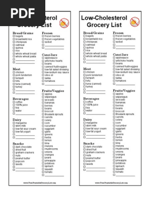 Grocery List for High Cholesterol (1)