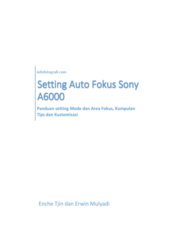 Setting Auto Fokus Sony A6000 PDF