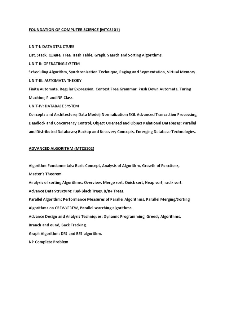 Foundation of Computer Science | PDF