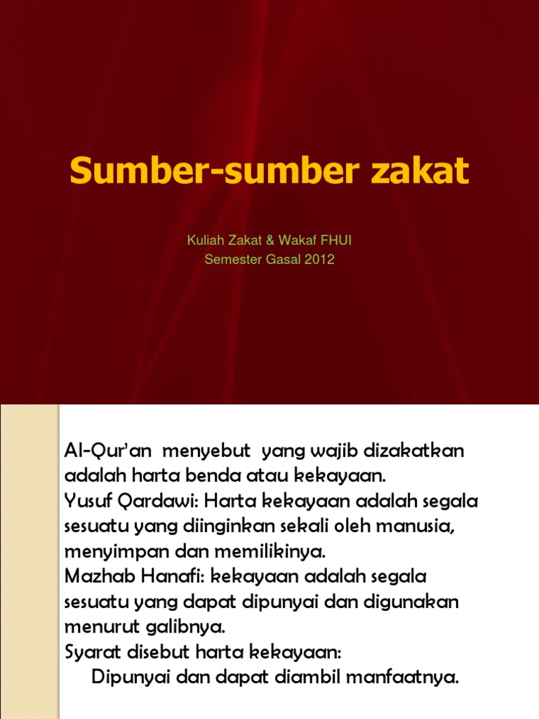 Zakat Pertanian Perdagangan Ppt